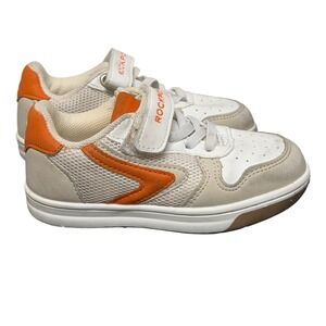 Rockport Sneakers Kids Size 8 White Beige Orange Mesh Low Top EUC